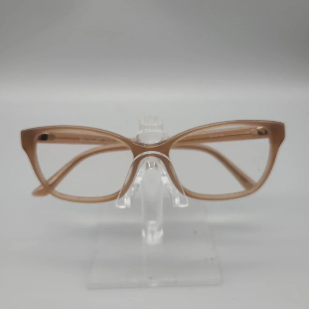 Badgley Mischka Tan Glitter Cat Eye Eyeglass Frames 52-16-135 Shimmer Nude